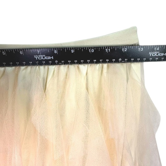 Strut & Bolt Cream Tiered Tulle Maxi Skirt Ruffle Mesh NWT Fairycore Size Small - Picture 14 of 14